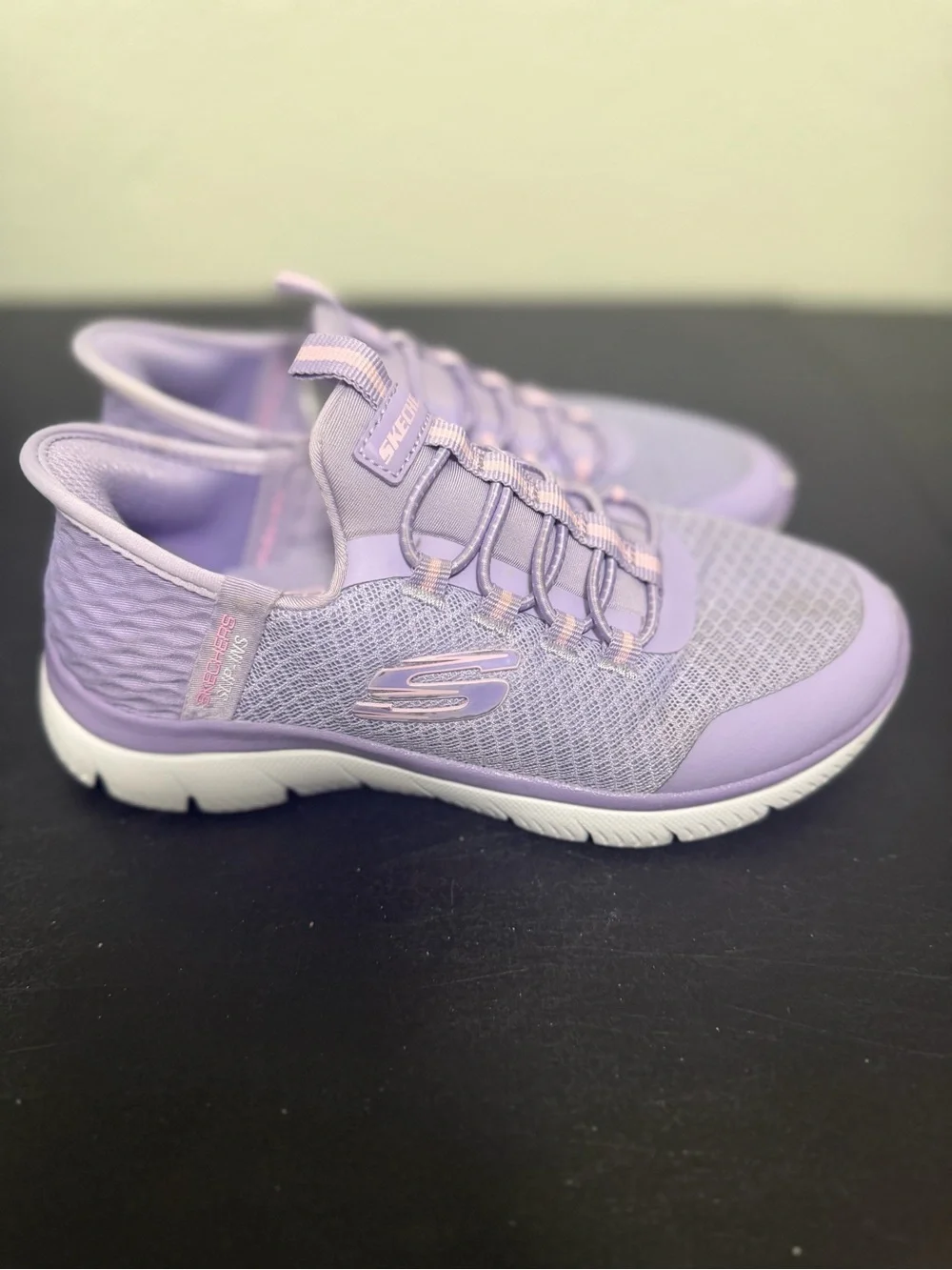 Skechers Girls' Lavender Mesh Slip-On Sneakers